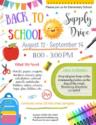 Editable School Supply Drive Volantino (US Letter) template