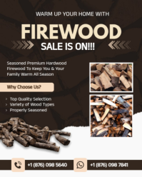 Editable Seasoned Firewood For Sale Flyer Instagram Portrait template