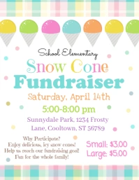 Editable Snowcone Fundraiser Flyer, Iflaya (Incwadi ye-US) template