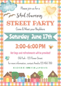 Editable Street Party Flyer Template, A6