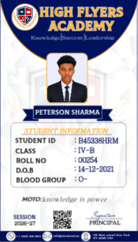 สีขาว Student ID Card Business Card Template