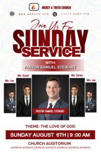 Weiß Sunday Church Service Poster Template