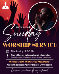 Editable Sunday Service Flyer Modern Church Event Design Instagram Portrait template