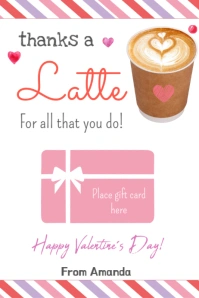 EDITABLE Teacher Valentine Gift Card Holder Bannière 4' × 6' template