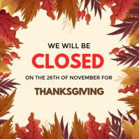 Amarillo Thanksgiving Closure Announcement Instagram 帖子 Template