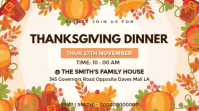 Editable Thanksgiving Dinner Invitation Video Template | Fall Family Gathering Flyer Digital Display (16:9)