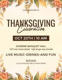 Editable Thanksgiving Dinner Invitation Video Template | Fall Family Gathering Flyer