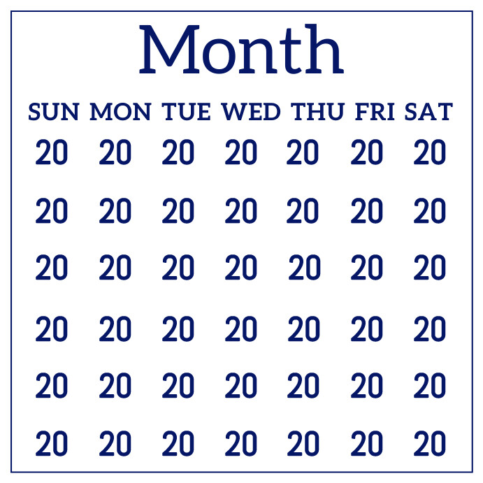 Editable Universal Month Calendar Template PosterMyWall Editable Universal Month Calendar Template PosterMyWall