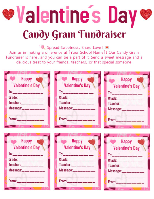 Editable Valentine Candy Gram Flyer Template PosterMyWall