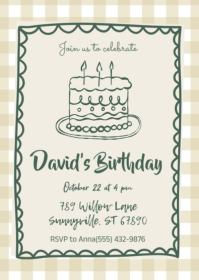 Editable Vintage Birthday Invitation A6 template