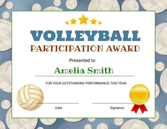 EDITABLE Volleyball Certificates Template | PosterMyWall editable-volleyball-certificates-template-postermywall