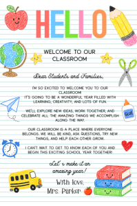 Blanco Classroom Welcome Banier 4’×6’ Template
