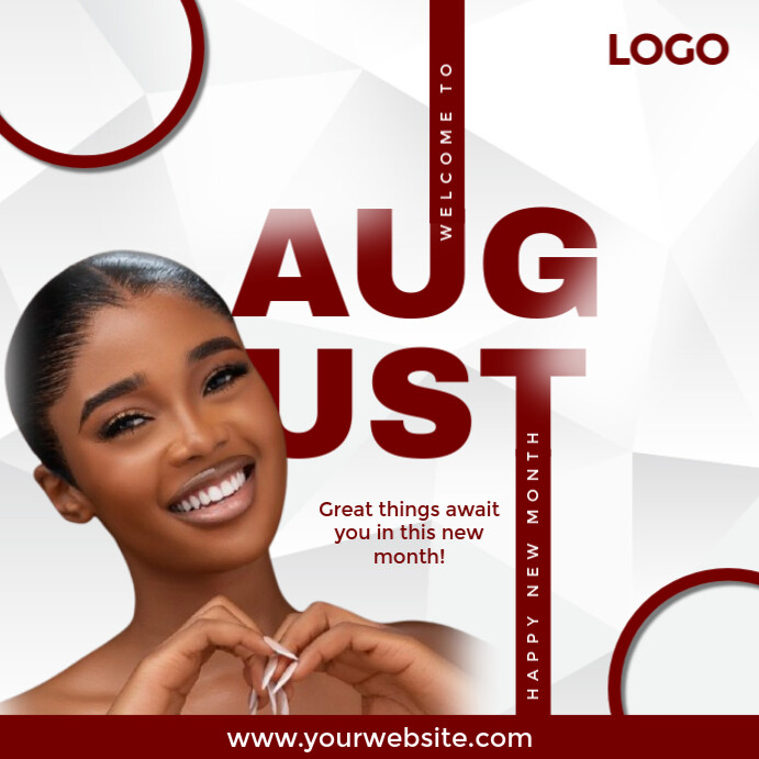 Editable Welcome to August design template Instagram Post
