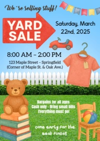 Editable Yard Sale Flyer Template A6