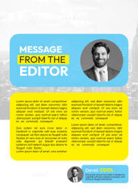 Editorial Page Layout Template for Magazine Design and Editor's Notes ...