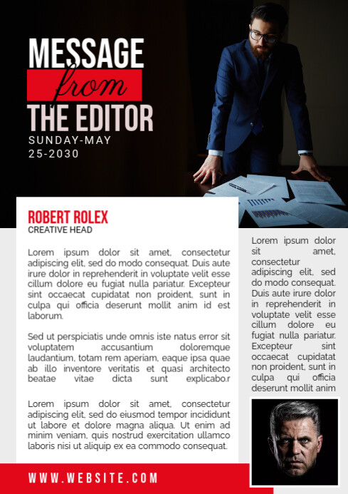 Editorial Page Layout Template | PosterMyWall