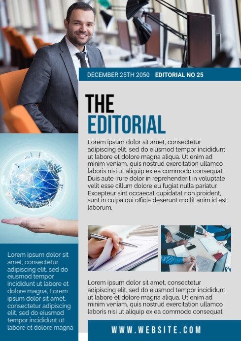 Editorial Page Layout Template | PosterMyWall