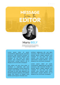 Editorial Page Layout Template for Magazine Design and Editor's Notes ...