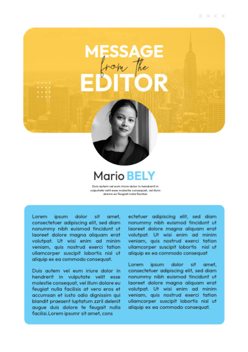 Editorial Page Layout Template for Magazine and Newsletter Design A4