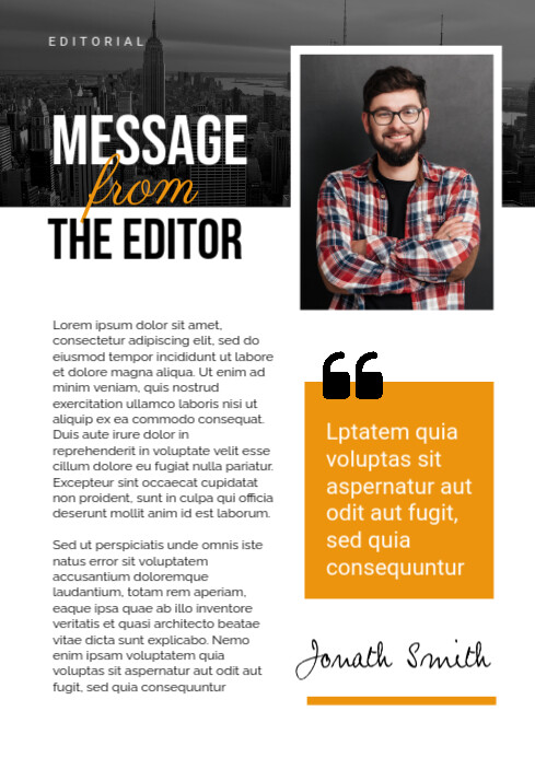 Editorial Page Layout Template | PosterMyWall