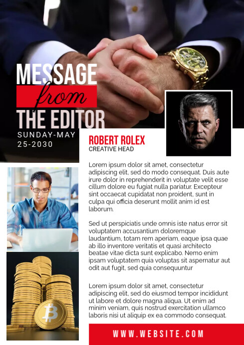 Editorial Page Layout Template | PosterMyWall