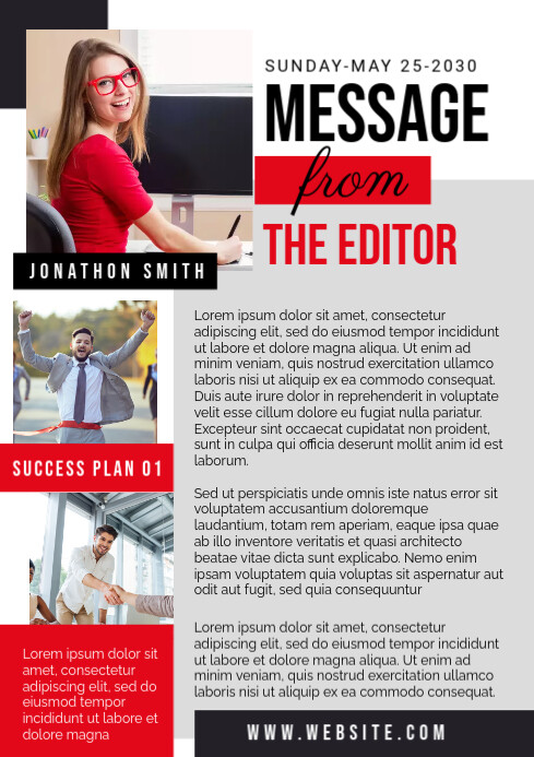 Editorial Page Layout Template | PosterMyWall