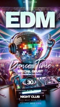 edm club event ad design template disco dj Instagram Story