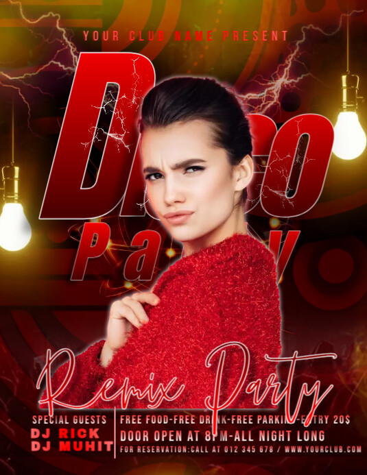 EDM Extravaganza Party Flyer (US Letter) template