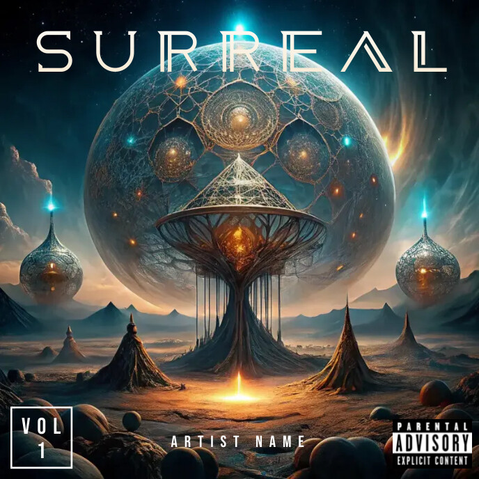 edm music album cover design template