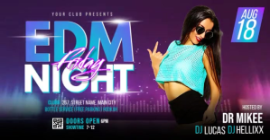 EDM Night Party Video Facebook 共享图片 template