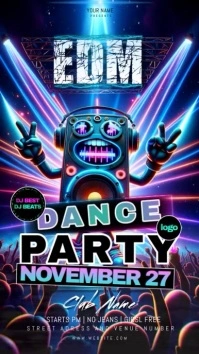 edm party club dance DESIGN TEMPLATE Instagram Story