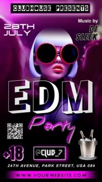 EDM PARTY NIGHT FLYER POSTER Instagram Story template