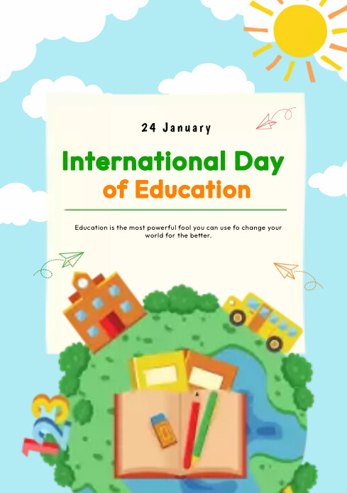 EDUCATION DAY ADS DESIGN POSTER Template | PosterMyWall