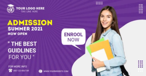 Paars School Admission Facebook Shared Image Template