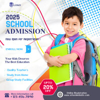 EDUCATION SCHOOL ADMISSION/WELLCOMEBACK SCHOOL/ENROLL BACK NOW Instagram Post template