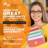 Jingga Study Abroad Opportunity Instagram-opslag Template