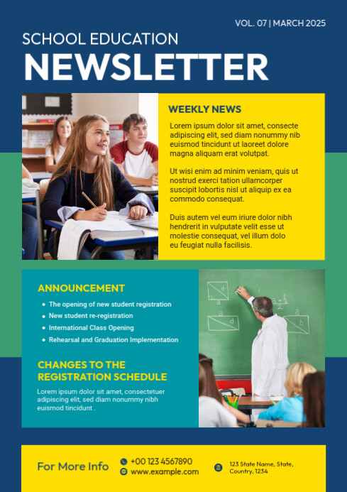 Educational Newsletter Template | PosterMyWall