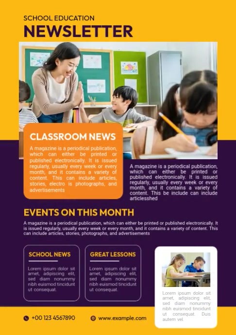 Educational Newsletter Template | PosterMyWall