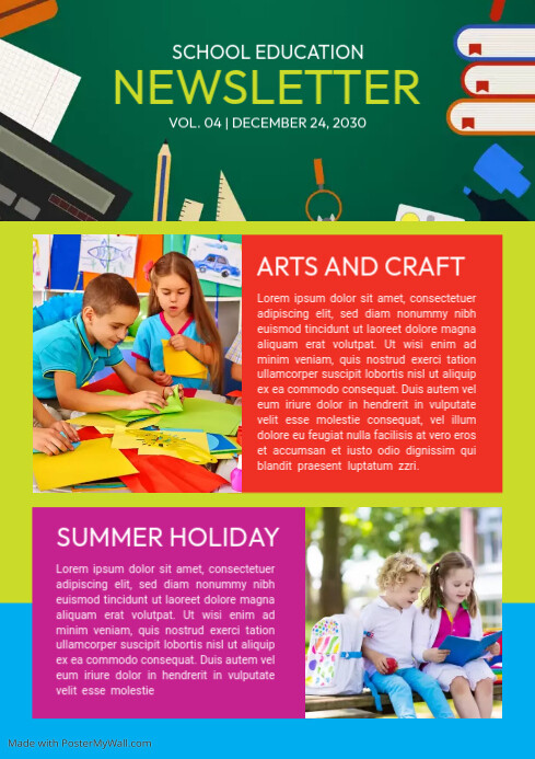 Copy of Educational Newsletter Template | PosterMyWall