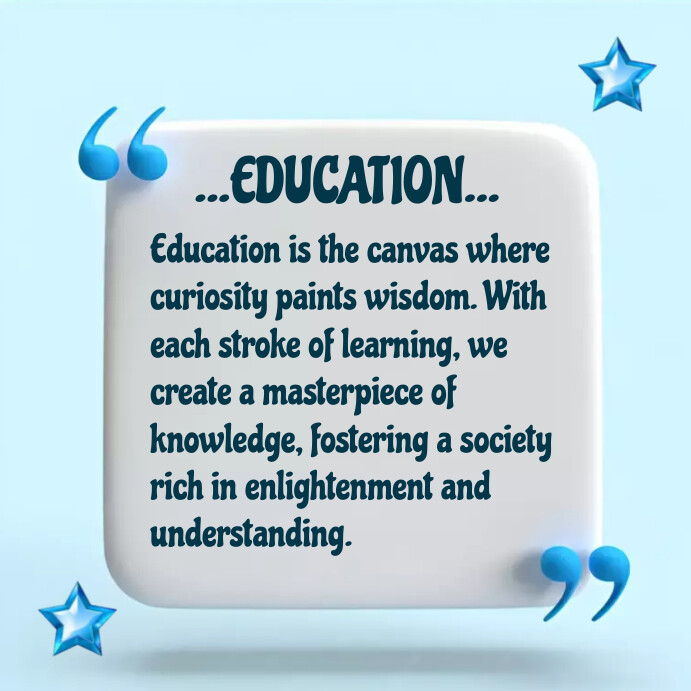 Learning Quote Design Educational quote Template | PosterMyWall