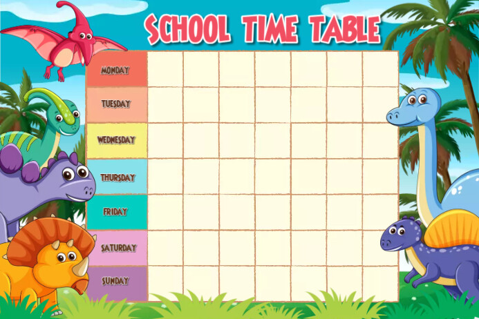 Educational Timetable Poster Template | PosterMyWall