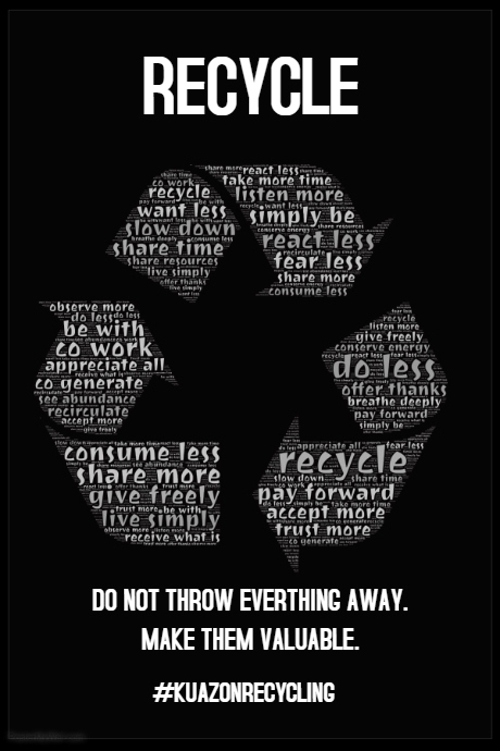 recycle poster template green environment black and white Póster