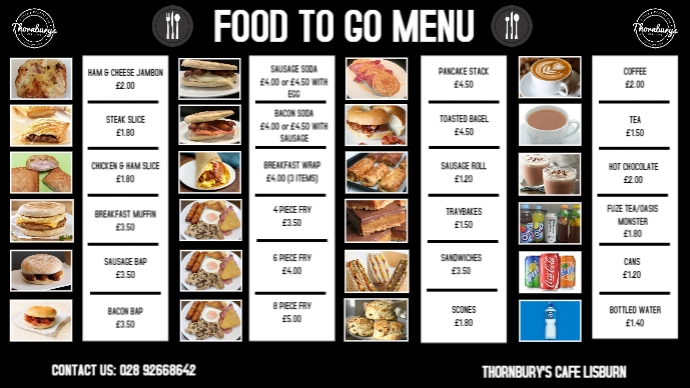 FOOD TO GO MENU | PosterMyWall