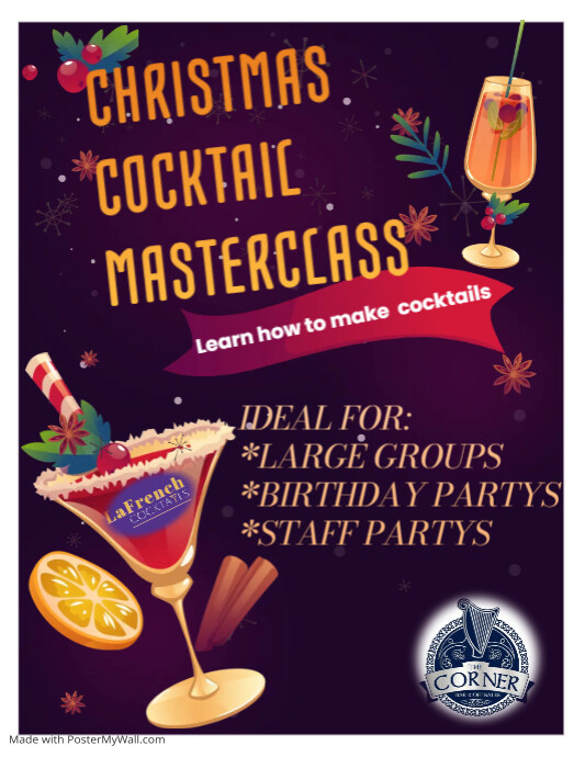 Christmas Cocktail Menu PosterMyWall