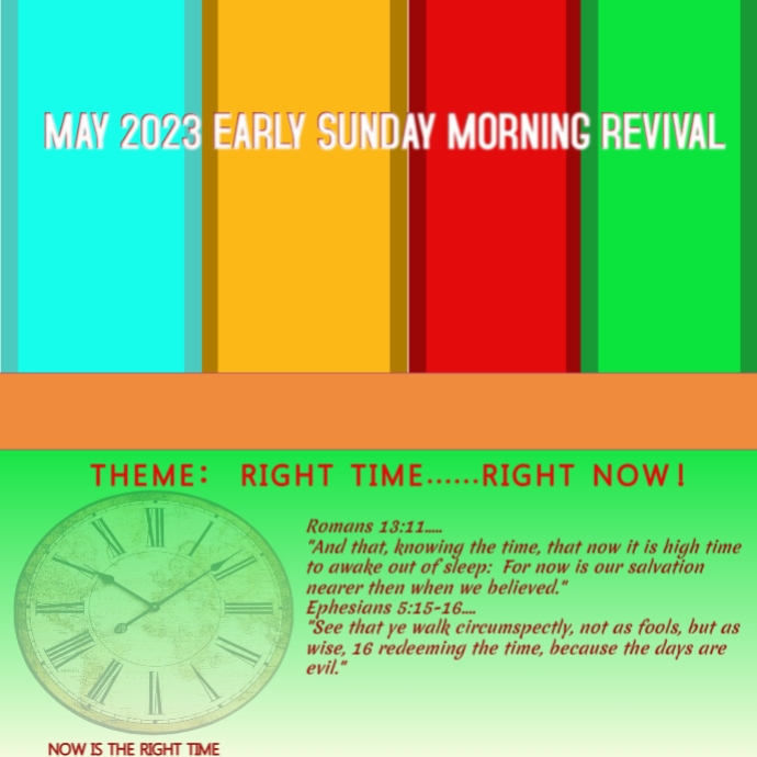 MAY 2023 EARLY SUNDAY MORNING REVIVAL PosterMyWall