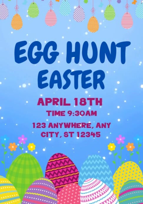 Egg Hunt Easter A5 template