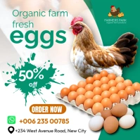 Eggs for sale fresh farm shop store retail small business marketing flyer template ad social media Wpis na Instagrama