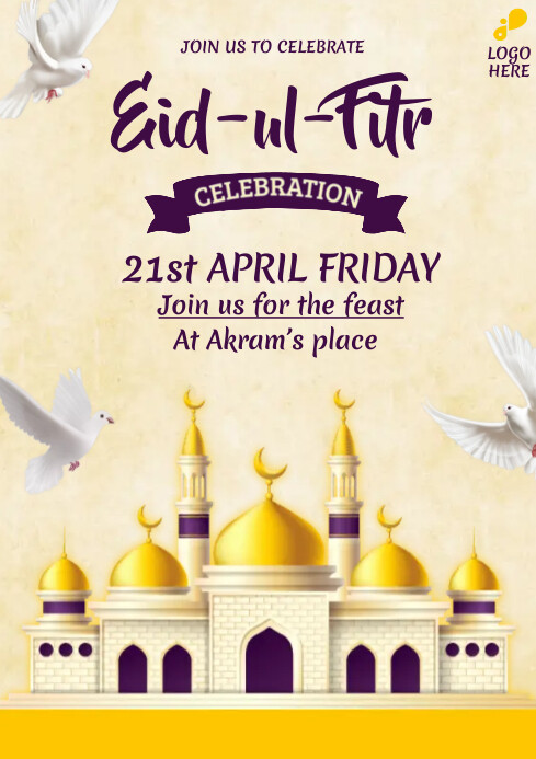 Eid Program Poster 196+ Free Eid Ul Fitr Video Poster-a5 Templates | PosterMyWall