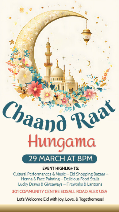 Eid, chaand raat festival,event Indaba yaku-Instagram template