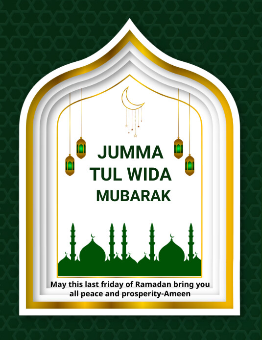 Eid,event,juma Mubarak,jumat al wida Ulotka (US Letter) template